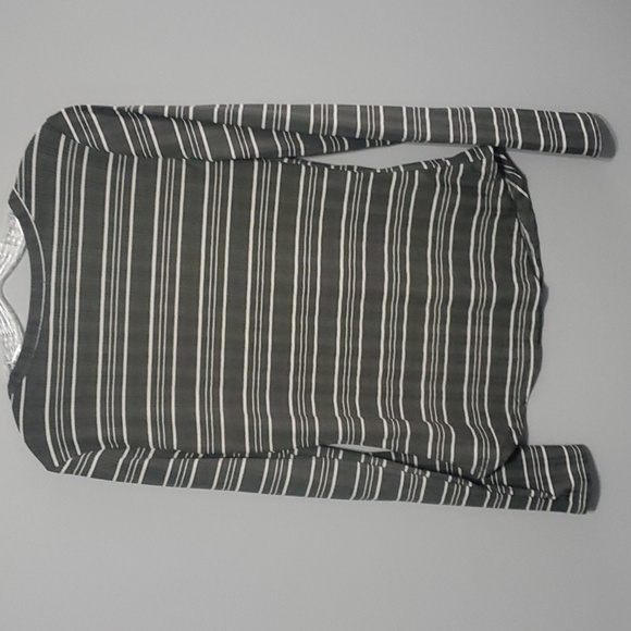 Rue 21 Lightweight Top Womens Sz Xl X-large Green White Striped Long Sleeve - Picture 5 of 6